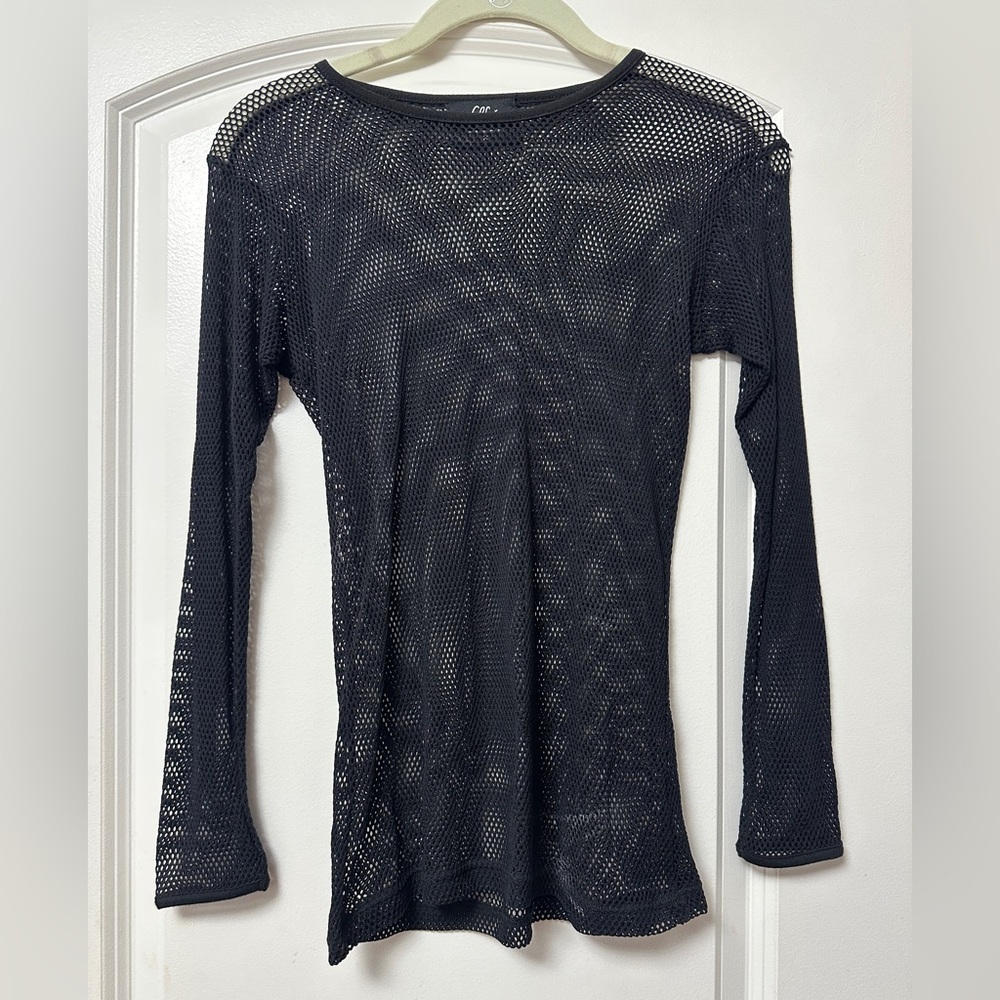 Valfre Black Mesh Long Sleeve Top M